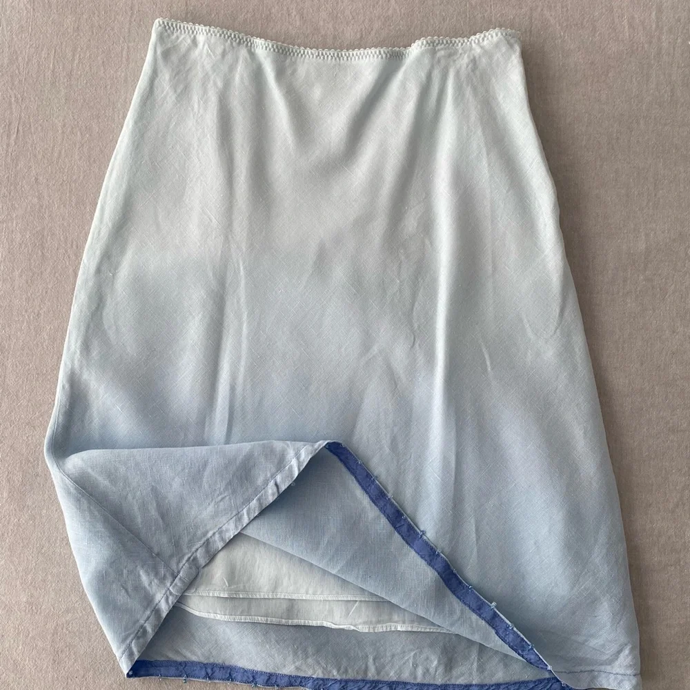 GAP Lined Linen Light Blue Hombre Skirt - Picture 2 of 4